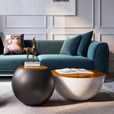 Available in several styles, these wooden, metal, and leather coffee tables will serve as a conversation starter for years. Moderner Weisser Runder Trommel Couchtisch Hohler Innenraum Aufbewahrungstisch Mit Brauner Spitze 1 Stuck In 2021 Round Drum Coffee Table Drum Coffee Table Coffee Table