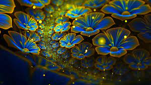 Add your art wallpaper collection with this picture. Radiant Flowers Fractal Art Wallpaper Nature Flowers Abstract Wallpaper