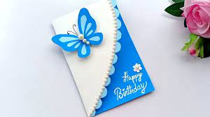 This purple card has white swirls and hearts that create a dimensional rose when rolled out. Beautiful Handmade Birthday Card Birthday Card Idea In 2021 Happy Birthday Cards Handmade Handmade Invitation Cards Card Design Handmade