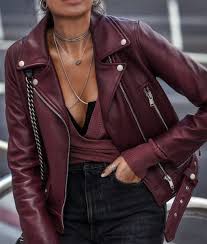 Fashioned Chic Leather Jackets Women Burgundy Leather Jacket Leather Outfit