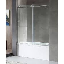 The original frameless shower doors® is a leader in shower door stores. Anzzi Don Series 60 In X 62 In Frameless Sliding Tub Door In Polished Chrome With Handle Sd Az17 01ch The Home Depot