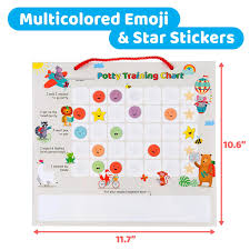 Putska Potty Training Magnetic Reward Chart For Toddlers Reward Chart With Multicolored Emoji Star