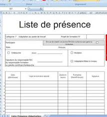 Feuille De Presence Formation Excel Feuille De Presence Tableau De Presence Planning De Travail