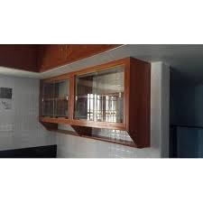 brown pvc modular kitchen wall cabinet