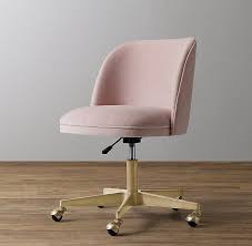 Alessa Velvet Desk Chair Antiqued Brass