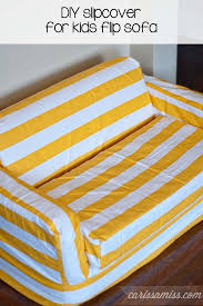The flip sofa is available with the following options: Diy Striped Slipcover For Kids Flip Sofa Carissa Miss Diy Slipcover Diy Sofa Cover Diy Couch Cover