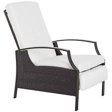 Outsunny Adjustable Patio Wicker Recliner Chair Indoor Outdoor Garden Relaxing Lounge Chair Pool Chaise With Cushion Dark Brown Cream White Rattan Furniture Pool Lounge Chairs Indoor Chairs Recliner Chair