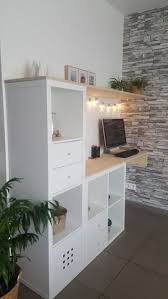 Set Up A Small Office Space With The Kallax Shelves For A Modern And Cozy Atmos Small Bedroom Office Small Space Office Small Bedroom