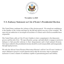 U S Embassy Abidjan On Twitter U S Embassy Statement On Cote D Ivoire S Presidential Election