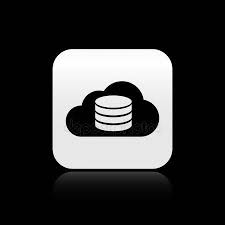 Black Cloud Database Icon Isolated On Black Background Cloud Computing Concept Aff Database Icon Blac Database Icon Vector Illustration Hosting Icon