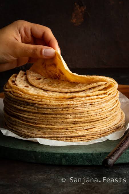 A plate of warm flatbread