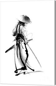 Samurai With A Sword Ronin Lone Wolf Canvas Print Canvas Art By Mariusz Szmerdt Samurai Swords Samurai Artwork Japan Art