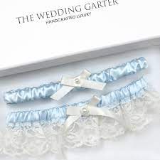 Baby florida blue garter snake. Sky Blue Satin Ivory Lace Wedding Garter Set With Toss Garter