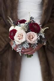 Our favorite blooms for a dreamy outdoor space. Winter Bridal Posy With Quicksand Roses Viburnum Berries Astilbe Black Pearl Gerberas A Small Wedding Bouquets Winter Bridal Bouquets Flower Bouquet Wedding