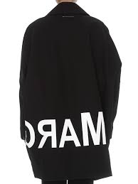 In 2009 margiela left the brand. Mm6 Maison Margiela Logo Print Black Egg Shape Coat Short Coats S52aa0070s49269900