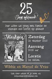 Enkele Foto Uitnodiging 25 Jaar Getrouwd Krijtbord Look Huwelijksverjaardag Uitnodigingen Uitnodigingen Bruiloft Uitnodiging