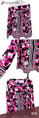 Color pink floral dot jacquard. Crown Ivy Midnight Garden Peasant Boho Top L Boho Tops Clothes Design Tops