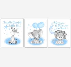 Blue Baby Nursery Wall Art Baby Elephant Print Safari Animal Etsy In 2021 Baby Nursery Wall Art Baby Girl Nursery Wall Art Baby Boy Nursery Decor