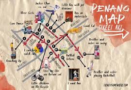 Penang Street Art Map Penang Street Art Georgetown Map