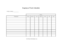 This site provides a work schedule template that can help those interested in this schedule to generate as many copies as possible in an easy and convenient way. Blank Employee Work Schedule Template Word Doc Pdfsimpli