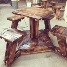 Bar Height Picnic Table W The Burn Look To It 2x6 And 2x4 250 Value Price Wooden Picnic Tables Diy Patio Table Picnic Table Plans