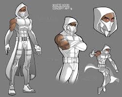 Black And White Superhero Suit White Hood Concept By Remortal Character Design Male Superhero Design Character Design