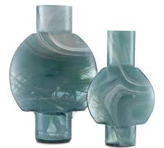 5,000 brands of furniture, lighting additional info: Currey And Company Lollipop Turquoise Glass Vases Set Of 2 Scenario Home