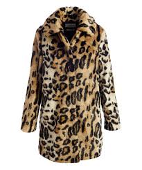 Kensie Brown Leopard Faux Fur Trench Coat Women
