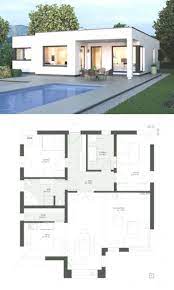Design house roof plan impresses with its modern architecture. Flat Roof Modern House Floor Plans Modern Bungalow In Bauhaus Design With Flat Roof Planos De Casas Sencillas Casas De Fincas Galerias De Casas