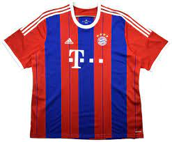 Bayern munich football home shirt jersey trikot 2013 2014 red adidas boys. 2014 15 Fc Bayern Munchen Shirt L Football Soccer European Clubs German Clubs Bayern Munchen Classic Shirts Com