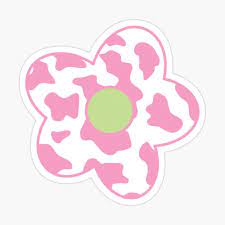 groovy y2k cow print bib flower sticker by sierraku y2k stickers coloring stickers cow print