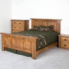 Reclaimed barnwood king size industrial slat bed. Barnwood Bedroom Furniture Cabin Place