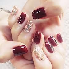 Gorgeous Women Nail Art Tools 24pcs Set Red Gold Cady Glitter Color Fake Nails With Glue Short Full Nail Tips Hybrid Nail Ty False Nails Aliexpress For the most looks you don't need any skills.
