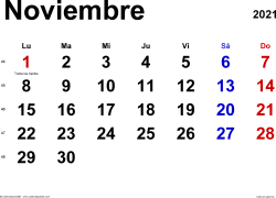 Calendario Noviembre 2021 Calendarpedia