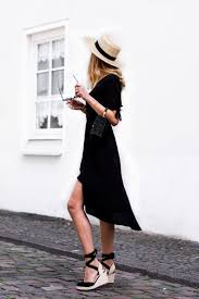 The Most Flattering Little Black Dress Summer Trends Outfits Wedges Outfit Summer Black Dress