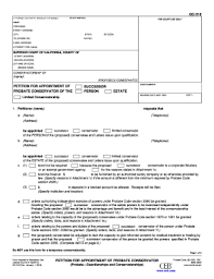 Once you are appointed conservator, you are legally responsible to provide care for the conservatee's daily. Fillable Online Gc 310 Petition For Appointment Of Probate Conservator Fillable Editable And Saveable California Judicial Council Forms Fax Email Print Pdffiller