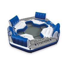 Intex Inflatable Pacific Paradise 4 Person Relaxation Station Lounge Lake Raft Lowes Com In 2020 Relaxation Station Lake Rafts Inflatable Floating Island