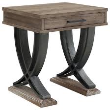 Darian gray coffee table with storage ottoman. Powell Martin Wood Side End Table In Honey Brown Industrial Side Tables And End Tables By Gwg Outlet Houzz