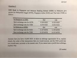 How to convert malaysian ringgit to thai baht. Bf2207 Question 3 Dbs Bank In Singapore And Malayan Chegg Com
