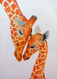 Giraffe Family Original Animal Painting Oil On Paper Giraffe Etsy In 2021 Giraffe Art Giraffe Artwork Original Animal Painting