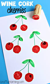 Easy Wine Cork Cherry Craft Crafty Morning Cheap Art Projects Kids Art Projects Wine Cork Crafts