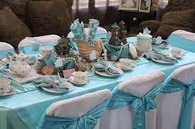 Little Mermaid Centerpiece And Table Set Up Under The Sea Theme Princess Tea Party Little Mermaid Centerpieces The Little Mermaid Party