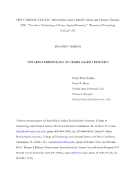 Pdf Towards A Criminology Of Crimes Against Humanity