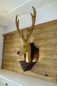 Wooden Deer Headchristmas Reindeerlarge Deer Decorwall Etsy Wooden Deer Wooden Deer Head Wooden