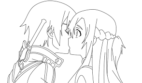 Some of the coloring page names are sword art online coloring at colorings to, sao coloring at colorings to and color, kirito coloring at colorings to and color, sword art online coloring coloring home, blue exorcist coloring at colorings to and color, minecraft wolf drawing at getdrawings, sword art online coloring coloring home, sword. Asuna Kirito Kiss Lineart By Codzocker00 On Deviantart Sword Art Online Drawing Kirito Asuna