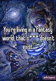 You Re Living In A Fantasy World That S Doesn T Exist