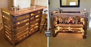 En outre, cette cave à vin est équipée d'un éclairage led avec interrupteur pour une visibilité optimale. Mini Bar En Bois De Palettes Voici 20 Idees Creatives