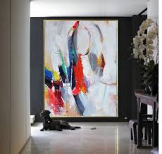 Shop our impressive selection large wall art pieces and canvas prints to make a the color of the canvas art abstract itself will not be placed on top, so mixing these patterns together can create the ultimate feeling in the room without. Handmade Extra Large Contemporary Painting Huge Abstract Canvas Art Painted By Leo Grey Blue Orange Green Red Pt357 199 00 Handmade Large Abstract Painting On Canvas