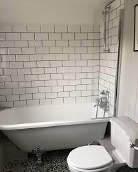 Shower Screen On Single Ended Roll Top Bath In A Traditional Panelled Cottage Bathroom Bathroom R Gray Bathroom Decor Bathroom Redesign Bathroom Design Small