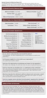 Sample Employer Reference Check Reports